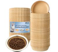 Hushee Lot de 300 gamelles jetables pour animaux de compagnie - Gamelles en vrac - Doublure en papier pour petits chiens et chats - Station d'alimentation humide - 10,2 x 3,1 cm (marron kaki)