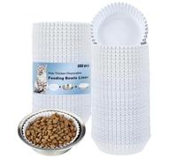 Hushee Lot de 300 gamelles jetables pour Animaux domestiques - Gamelles en Vrac pour Petits Chiens et Chats - Station d'alimentation Humide - 10,2 x 3,1 cm (Blanc)