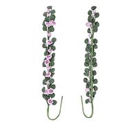 HUSHUI 1:12 Mini Guirlande de Fleurs pour Maison de Poupée, Long Bouquet Décoratif pour Scène de Jardin, Décor de Rêve, Roses Rouges/Roses/Jaunes/Violettes, Résine et Fil, 1 unité (Rose Violette)