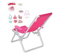 HUSHUI 1/12 Plage de Vêtements de Plage Pack avec Chaise Bikini Costume Vif Miniatures Miniatures Accessoires sur Le Thème de la Plage