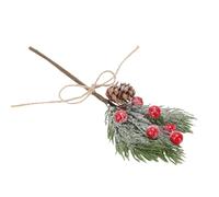 HUSHUI 10 Pcs Branches de Baies Artificielles, Pommes de Pin Tige de Houx Artisanat Vacances d'hiver Pics de Pin pour Ornements d'arbre de Noël, avec Tiges Pliables en Fil pour (Rouge)