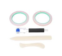 HUSHUI 2 Rouleaux de 5 Mm de Ruban en Papier cuivré à Dossier à Dos pour Métier de Vitrail avec des Grattoirs de 50 M de Longueur