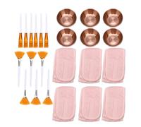 HUSHUI 24 Pièces Ensemble de Bols à Mélanger pour Masque Facial Outils de Soins de la Peau Essentiels pour un Usage Domestique Bols Professionnels en Acier Inoxydable éventails Brosses et Bandeaux
