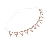 HUSHUI 2pcs Drapeau Triangulaire Bannière Amour Coeur Brun de Juge de Jute Brun Corde pour la Décoration de Jardin de Fête de Mariage