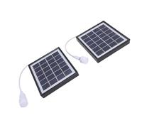 HUSHUI 2PCS Panneau Solaire Monocristallin Charger Panneau Solaire USB 5W Ampoule LED Solaire Portable pour la Tente de Randonnée en Camping Extérieur (Noir)