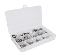 HUSHUI 400 Pièces E, Kit D'assortiment de Bagues de Retenue de Circlips en Acier Inoxydable pour Roulement, avec Boîte de Rangement