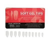 HUSHUI 550 Pièces de Faux Ongles, Pointes D'Ongles en ABS Ultra Fines sans Couture avec un Design Léger et Respirant, pour Ongles en Acrylique, Vernis Gel à Faire Soi-même, Fête de (Ovale)