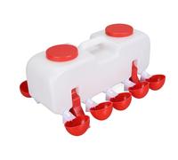 HUSHUI Abreuvoir à Poulet 10 L, Grande capacité, avec 10 Tasses pour Volaille, Idéal pour Les Canards et Les Oies (Semi-Automatique)