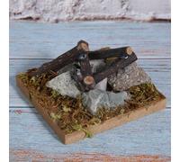 HUSHUI Accessoire de Feu de pour Maison de Poupée, Modèle de Feu de Miniature alimenté par Batterie, émet de la Lumière pour Maison de Poupée 1/12, Jolie Décoration en Bois, Taille 8 X 8 Cm