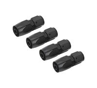 HUSHUI Adaptateur de Raccord d'extrémité de Tuyau Pivotant Droit AN6 en Aluminium 4 Pièces, anodisé Noir Haute Résistance Antirouille, avec Construction sans Soudure pour L'aviation