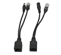 HUSHUI Adaptateur Séparateur POE 12V, étanche, Facile à Installer, pour Caméras IP, Matériau ABS, Plug and Play, 1 Paquet (Noire)