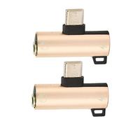HUSHUI Adaptateur USB C vers 3.5mm, Durable 2 en 1, écoute de Musique Tout en Chargeant pour Tablette et Téléphone, 2 Pièces (Or)