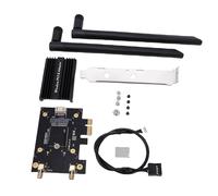 HUSHUI Adaptateur WiFi M.2 NGFF vers PCIe, Carte Réseau Fil Tri-Bande 2,4 GHz 5 GHz 6 avec Deux Antennes 8 DBi et Dissipateur de Chaleur, pour connectivité pour Ordinateur de
