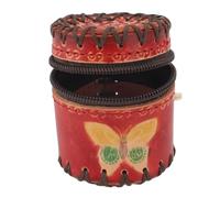 HUSHUI Adorable mini sac à clés en cuir PU pour câble de données et rouge à lèvres, design vintage avec fermeture éclair, poids léger avec texture, choix idéal, facile à, b