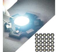 HUSHUI Ampoule de Projecteur à Perles LED, 25 Pièces, Source de Lumière à Puce 3W Haute luminosité pour éclairage Intérieur et Extérieur, Aluminium Durable (10000-15000K)