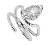 HUSHUI Anneau à Ongles, Galvanoplastie en Cuivre sans Danger pour les Ongles avec Revêtement Gratuit, Bijoux à la Mode pour Femmes et Filles, Tenue Quotidienne de Fête de Mariage (3054 platine)