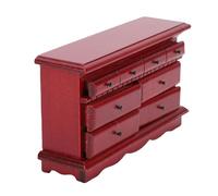 HUSHUI Armoire à Tiroirs pour Maison de Poupée, Coffre de Rangement élégant pour Scènes Miniatures, 1/12x4x8cm, Bois de Bouleau de qualité Supérieure, 13.5 (Couleur du Bois Rouge)