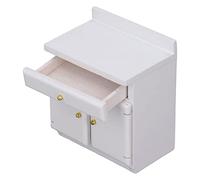 HUSHUI Armoire de Cuisine pour Maison de Poupée, Meubles Miniatures en Bouleau Délicat pour Décoration de Maison de Poupée 1:12