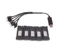 HUSHUI Batterie de Drone Légère 3.7V 1200mAH avec Câble de Chargement 1 pour 5 pour Pièce de Rechange pour Quadrirotor E58 JY019 RC