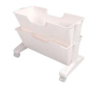 HUSHUI Bibliothèque de Bureau Mobile, Organisateur Compact à Double Couche pour Dortoirs Petits Espaces, Plastique PP 15,9x11,4x8,1 Pouces (Blanche)