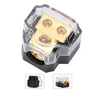 HUSHUI Bloc de Distribution D'énergie Conçu pour la Modification de L'amplificateur Audio de Voiture Matériau en Cuivre Pur Bloc D'entrée 1X2GA et de Sortie 2x4GA pour des Performances Améliorées