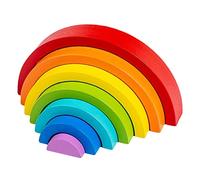 HUSHUI Blocs d'arc de Jouets Empilables en Bois pour Les Tout-Petits, Jeu éducatif, Empileur en Bois coloré et écologique (Taille Libre)