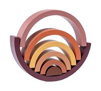 HUSHUI Blocs d'arc de Jouets Empilables en Bois pour Les Tout-Petits, Jeu éducatif, Empileur en Bois coloré et écologique (Taille Libre)