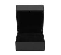 HUSHUI Boîte à Bague LED avec Lumière LED, élégant Coque de Fiançailles de la Proposition de Bijoux, Conception Octogonale, Matériau Doux, Cuir PU brossé, Batterie Bouton Incluse, (Noir)