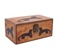 HUSHUI Boîte à Bijoux en Bois, Organisateur de Rangement Vintage avec Couverture en Cuir et Couvercle à Charnière pour Bagues, Boucles D'oreilles, Colliers, Bracelets, Montres, 18 X