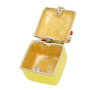 HUSHUI Boîte à Bijoux en Métal de Style Antique, Exquise, Décoration D'intérieur pour étagère, Coiffeuse, Bureau (Jaune)