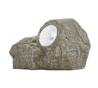 HUSHUI Boîte à Clés Décorative en Fausse Pierre avec Lumière LED, Ornement en Pierre Simulée en Résine pour Jardin, Cour, Intérieur
