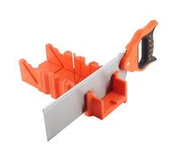 HUSHUI Boîte à Onglets de Serrage en Plastique ABS avec Scie Haute Résistance pour le Travail du Bois, Coupe D'angles 90° 45° 22,5° pour les Artisans de la Décoration de la Maison, Acier allié SK5,