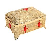 HUSHUI Boîte de Bijoux Vintage Metal Velvet Dounding Rectangular Exquis Retro Retro Jewelry Organizer Boxet