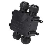 HUSHUI Boîte de Jonction en Plastique, Connecteur de Type H étanche IP68 pour éclairage Extérieur, Boîte de Câble à 4 Voies, Noir 71x57x29mm