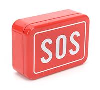 HUSHUI Boîte de Sauvetage SOS, Kit D'urgence en Acier Inoxydable de Couleur Rouge Vif, pour la Maison, la Voiture, le Camping, la Randonnée, L'équitation, le Stockage de Premiers