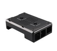 HUSHUI Boîtier de Protection RPi Coque ABS Durable pour RPi 3B/3B+ avec Option Ventilateur de Refroidissement et Support Mural, 1 unité (Noire)
