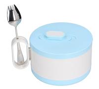 HUSHUI Bol à Nouilles Instantanées avec Couvercle, Conception Multifonctionnelle à Double Isolation pour le Déjeuner ou la Soupe des étudiants, 1 Ensemble (Tasse de restauration rapide + cuillère 304)