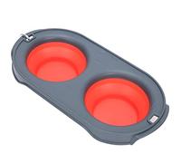 HUSHUI Bol Double Pliable pour Animaux de Compagnie avec Conception Anti-déversement pour Les Voyages en Plein Air et Les Animaux de Compagnie - Silicone de Haute qualité - Mangeoire Portable pour