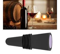 HUSHUI Bouchon de Bouteille de Vin Durable Réutilisable Pratique pour les Amateurs de Vin en Silicone Acier Inoxydable 6,1x2,35 Cm 1 unité (Noire)