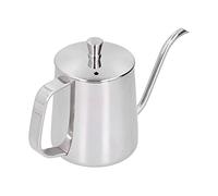HUSHUI Bouilloire à café à Col de Cygne, Cafetière à Verser en Acier Inoxydable avec Thermomètre pour une Eau Précise, Preuve de BPA, Acier Inoxydable 304 de qualité Alimentaire (Argent 350ML)