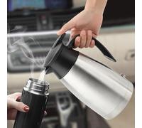 HUSHUI Bouilloire électrique Portable de 1000ml, pour Voyage en Voiture, Marmite D'eau Chaude Durable en Acier Inoxydable, Conception Ergonomique, 12V 24V