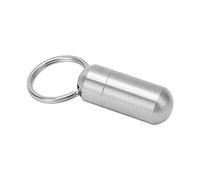 HUSHUI Bouteille de Médicaments Portable, Petit étui à Capsules en Acier Inoxydable, Conteneur Porte-clés avec Conception étanche, pour Voyage, Camping, Randonnée, Plage