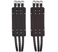 HUSHUI Bracelet Manchette Large 2 Pièces, Bracelet de Poignet en Cuir Artificiel Rétro Punk Réglable avec Fermeture à Pression à Boucle, pour Hommes et Femmes