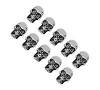 HUSHUI Breloques Tête de Mort en Alliage, Pendentifs pour Porte-clés et Projets D'artisanat de Bricolage, Mini Ornements Durables et Exquis, 10 Pièces (Double trou)
