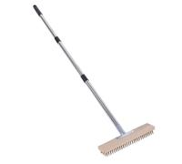 HUSHUI Brosse à Récurer pour Terrasse, Brosse Métallique Robuste en Acier Inoxydable avec Poignée Réglable de 160 Cm pour Nettoyer Le Béton, Les Sols en Bois, la Mousse et la Crasse