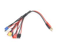 HUSHUI Câble de Conversion de Prise de Charge Multiple de Batterie Lipo 8 en 1 pour Modèles Réduits D'avions et de Voitures, de Haute qualité, Parfait pour les Voyages, Longueur de 300 Mm