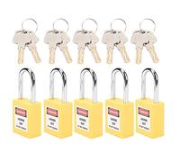 HUSHUI Cadenas de Verrouillage, Cadenas de sécurité en Acier PA en Nylon de 38 Mm avec étiquette Inscriptible, pour le Transport Logistique de L'énergie Nucléaire et du Gaz (Jaune)