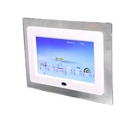 HUSHUI Cadre Photo Numérique 7 Pouces, Résolution 800 X 480, Prise en Charge de la Lecture Audio MP3 Vidéo 720P, avec Calendrier D'horloge télécommandé, pour Carte Mémoire de clé USB (Prise UE)