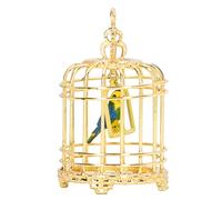 HUSHUI Cage à Oiseaux en Métal pour Maison de Poupée, Cage à Oiseaux Miniature pour Décoration de Maison de Poupée à L'échelle 1/12 1/6 avec Un Design Léger, Accessoires de Photographie (Or)