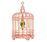 HUSHUI Cage à Oiseaux en Métal pour Maison de Poupée, Cage à Oiseaux Miniature pour Décoration de Maison de Poupée à L'échelle 1/12 1/6 avec Un Design Léger, Accessoires de Photographie (Or Rose)